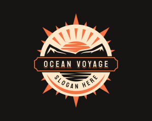 Compass Outdoor Sunset Voyage logo design