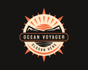 Compass Outdoor Sunset Voyage logo design