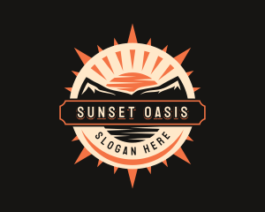 Compass Outdoor Sunset Voyage logo design