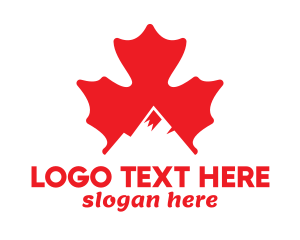Red Mountain - Canadian Mountain Peak logo design