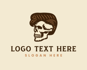 Skeleton - Punk Skeleton Skull logo design