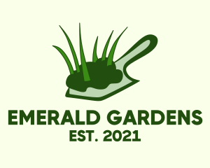 Garden Shovel Spade Grass logo design