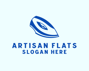 Blue Flat Iron logo design