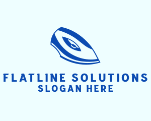 Blue Flat Iron logo design