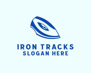 Blue Flat Iron logo design