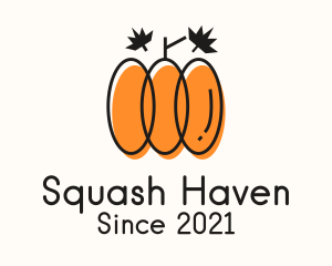 Squash - Garden Leaf Pumpkin logo design