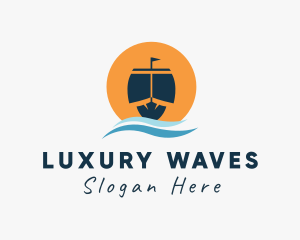 Ocean Wave Ship  logo design