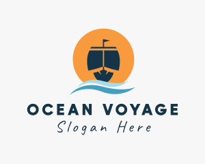 Ocean Wave Ship  logo design