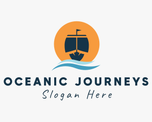 Ocean Wave Ship  logo design