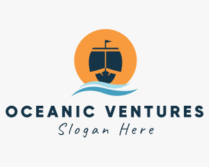 Ocean Wave Ship  logo design