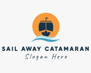 Ocean Wave Ship  logo design