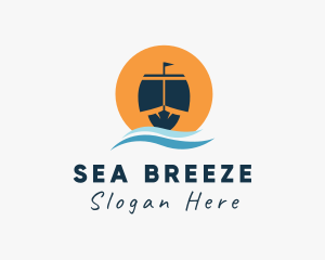 Ocean Wave Ship  logo design