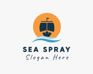 Ocean Wave Ship  logo design