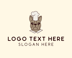 Character - French Bulldog Dog Chef logo design