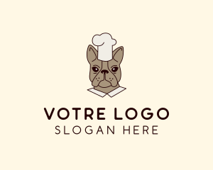 French Bulldog Dog Chef  Logo