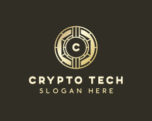 Cryptocurrency Digital Fintech logo design