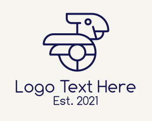 Courier - Minimalist Blue Cockatoo logo design
