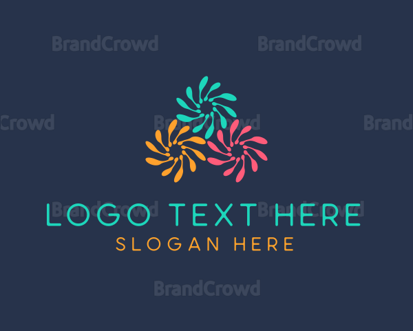 Multicolor Flower Fireworks Logo