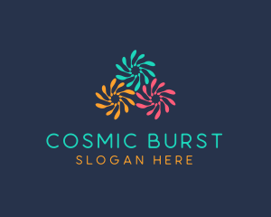 Multicolor Flower Fireworks logo design