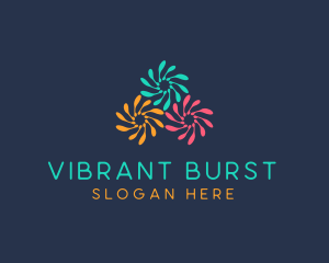 Multicolor Flower Fireworks logo design