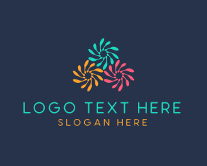 Event - Multicolor Flower Fireworks logo design