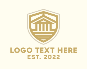 Pillar - Ancient Column Building Shield logo design