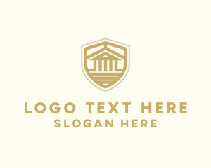 Broker - Ancient Column Building Shield logo design