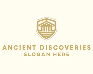 Ancient Column Building Shield logo design