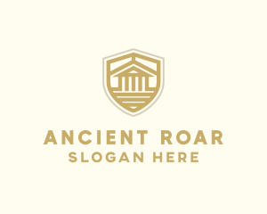 Ancient Column Building Shield logo design