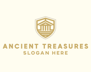 Ancient Column Building Shield logo design