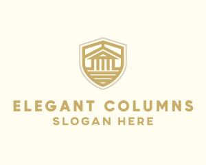 Ancient Column Building Shield logo design