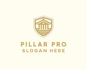 Ancient Column Building Shield logo design