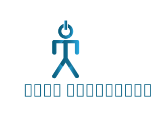 Blue Power Button Man Logo