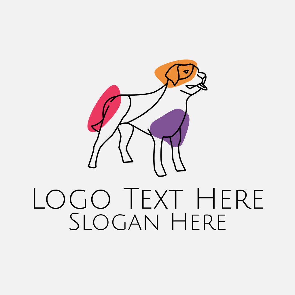 Multicolor Dog Line Art Logo BrandCrowd Logo Maker