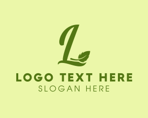 Letter L - Nature Leaf Letter L logo design