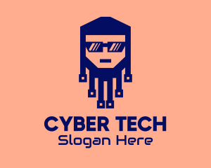 Hacker - Cool Computer Geek logo design