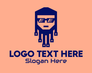 Illustration - Cool Computer Geek logo design