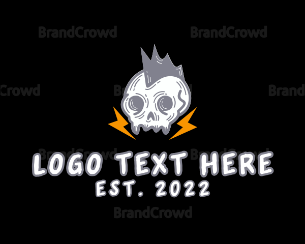 Rockstar Skull Mohawk Logo