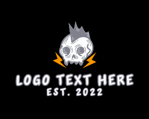 Skull - Rockstar Skull Mohawk logo design