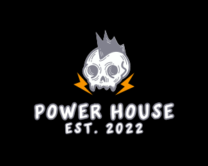 Gang - Rockstar Skull Mohawk logo design