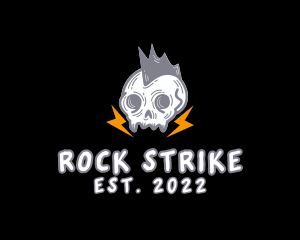 Rockstar Skull Mohawk logo design