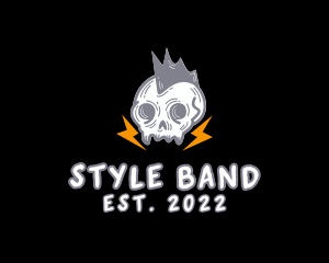 Rockstar Skull Mohawk logo design