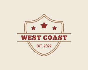 West - Wild West Shield Stars logo design