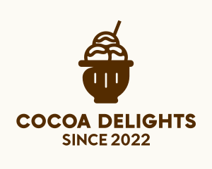 Chocolate Ice Cream Sorbet  logo design