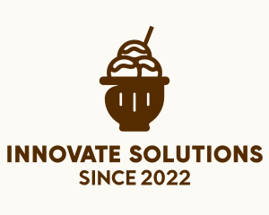 Dessert - Chocolate Ice Cream Sorbet logo design