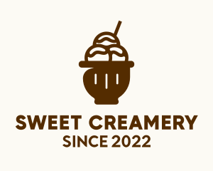 Chocolate Ice Cream Sorbet  logo design