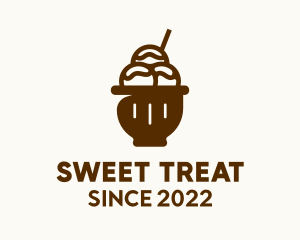 Chocolate Ice Cream Sorbet  logo design