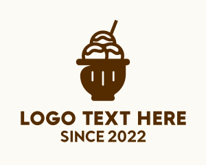 Creamery - Chocolate Ice Cream Sorbet logo design