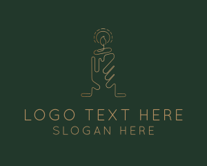 Beige - Hand Candle Light logo design