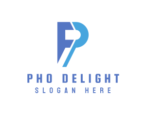 Blue Modern P logo design